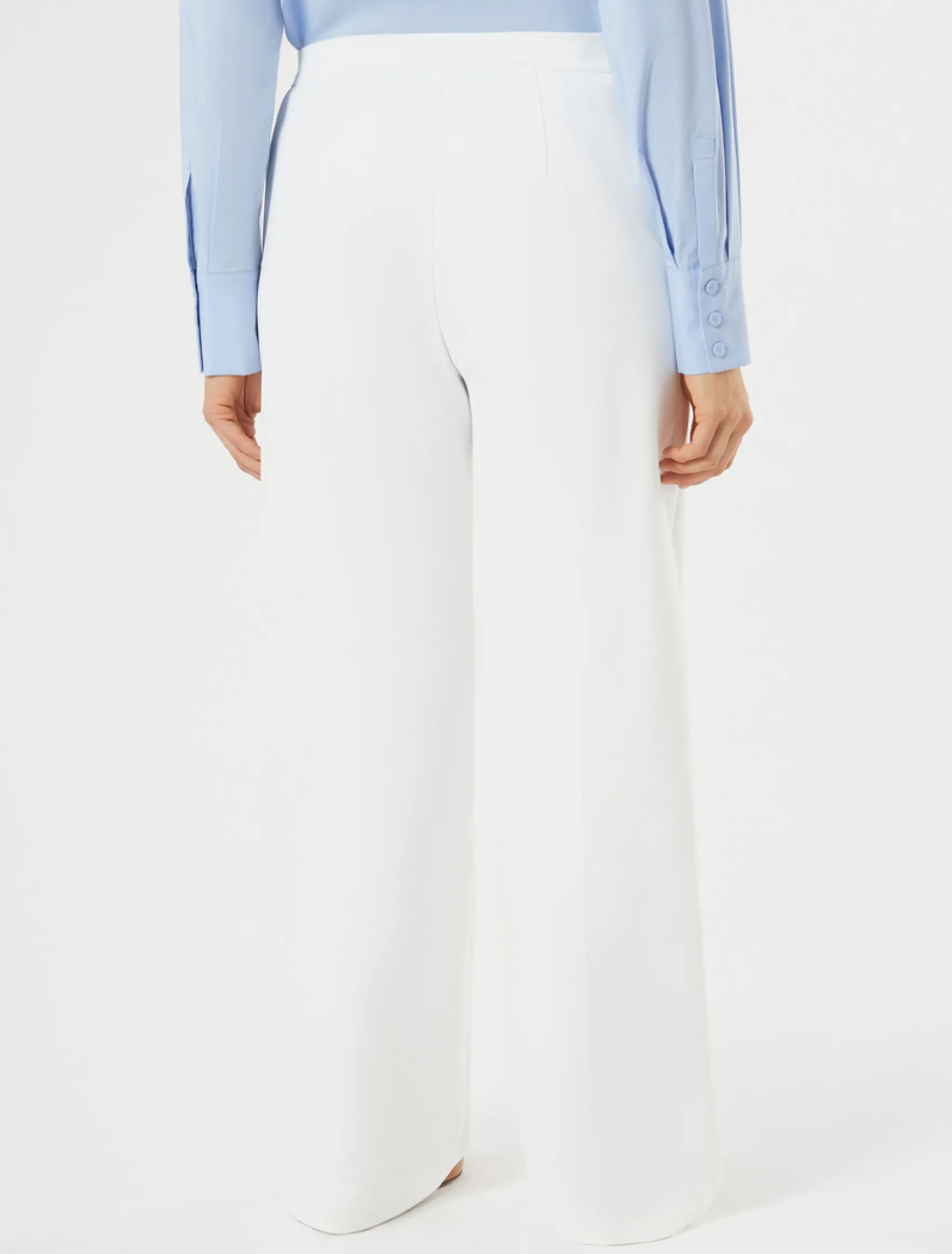 Pantaloni dritti in tela di cotone - BIANCO
