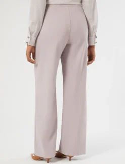 Pantaloni dritti in tela di cotone - LILLA