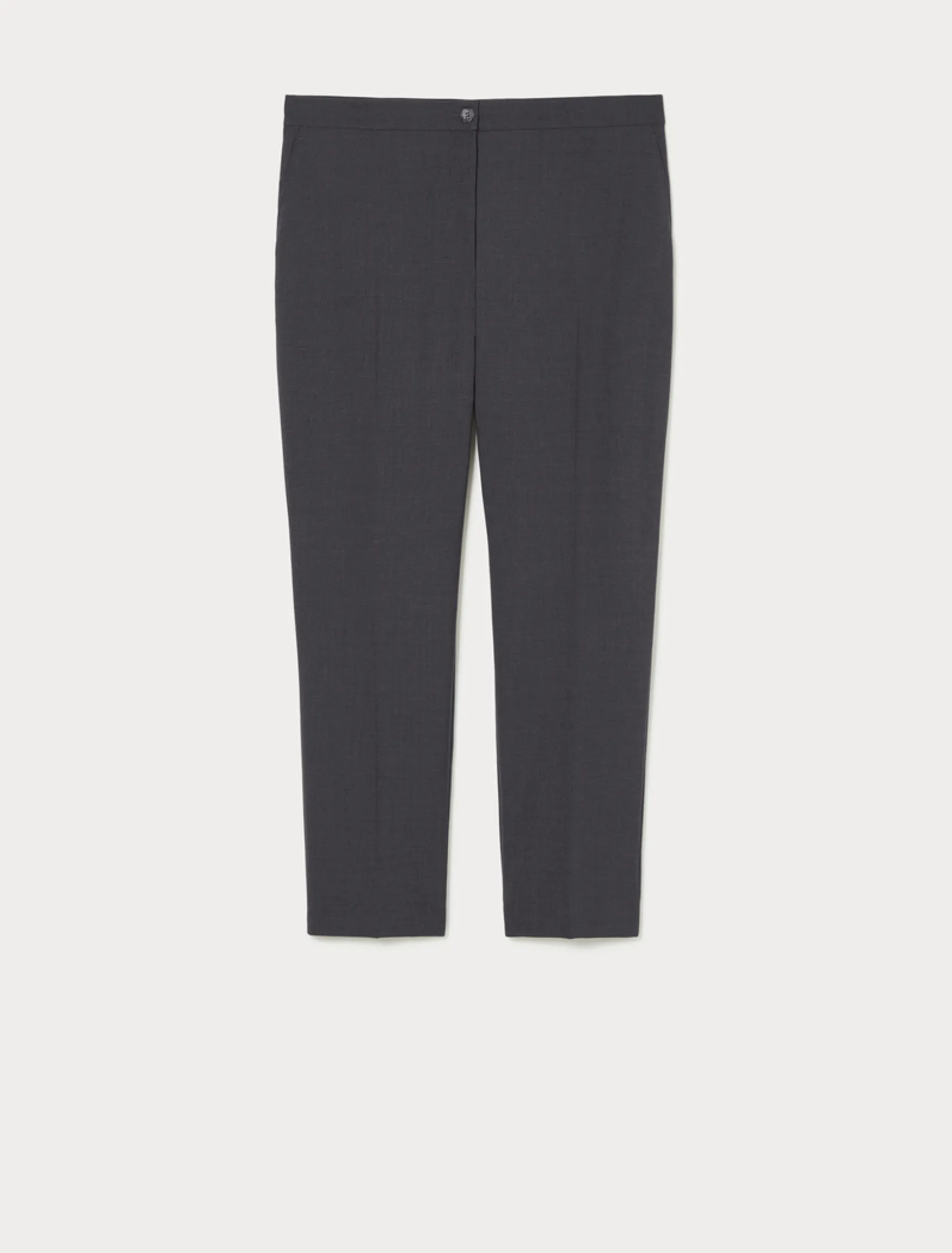 Pantaloni dritti in tela di pura lana - ANTRACITE