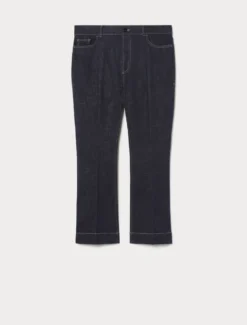 Pantaloni flare in cotone stretch - BLU NOTTE