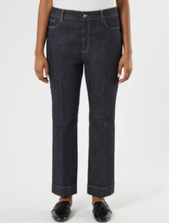 Pantaloni flare in cotone stretch - BLU NOTTE