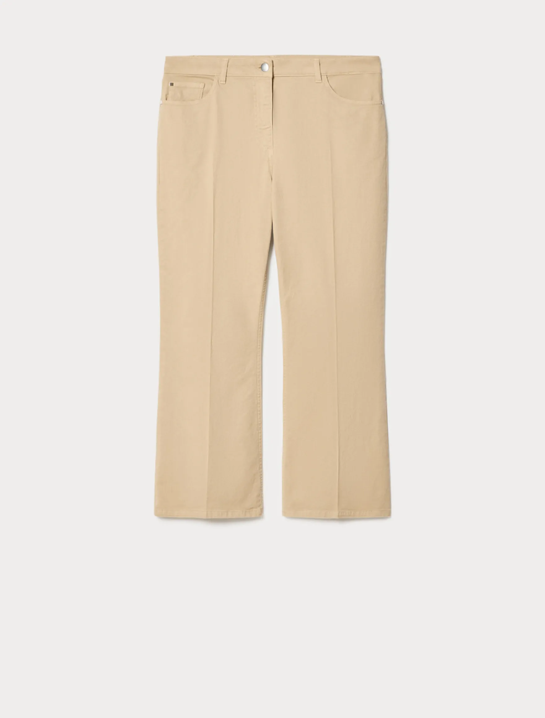 Pantaloni flare in drill di cotone - BEIGE