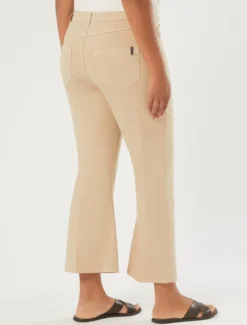 Pantaloni flare in drill di cotone - BEIGE