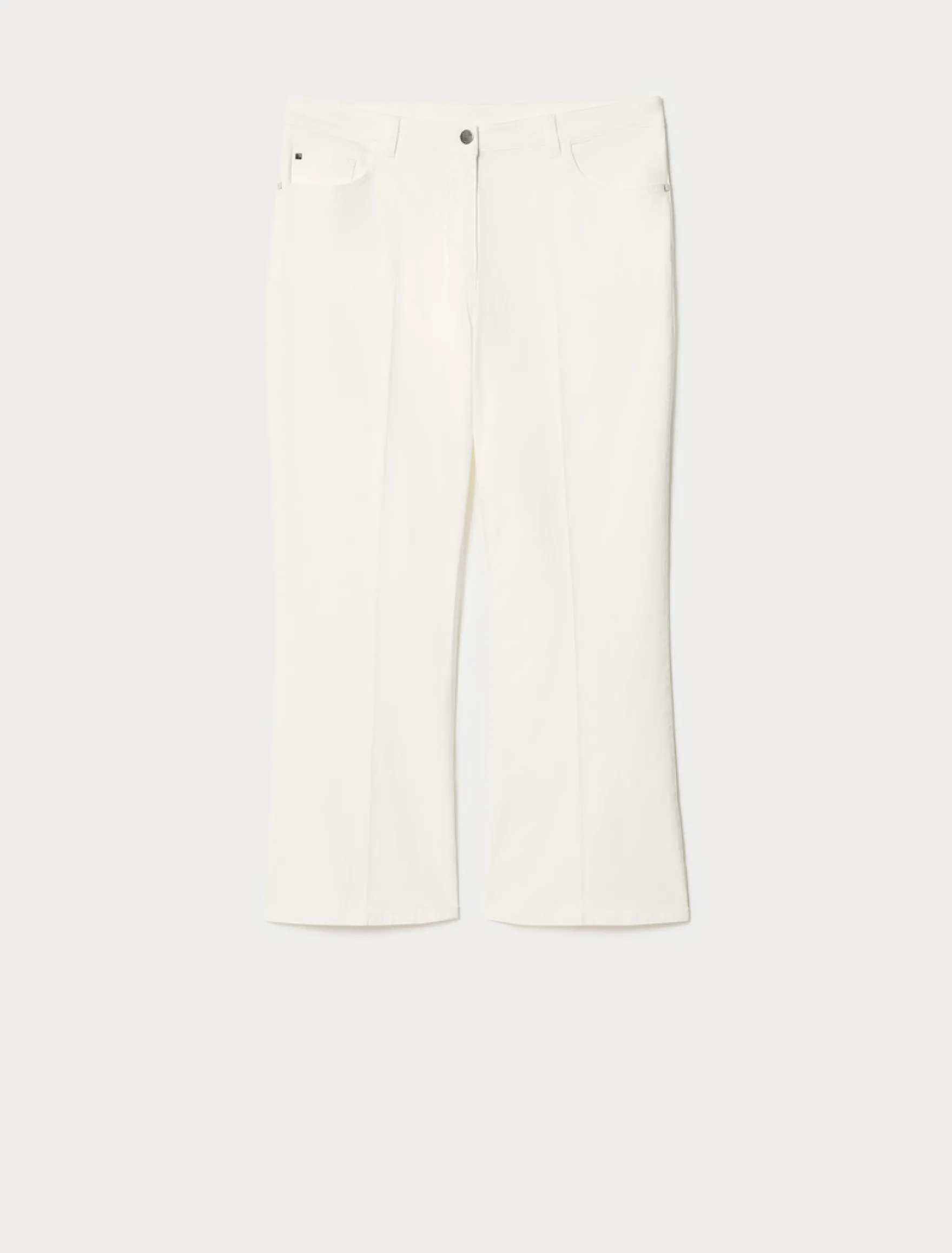 Pantaloni flare in drill di cotone - BIANCO