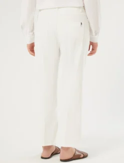 Pantaloni flare in drill di cotone - BIANCO