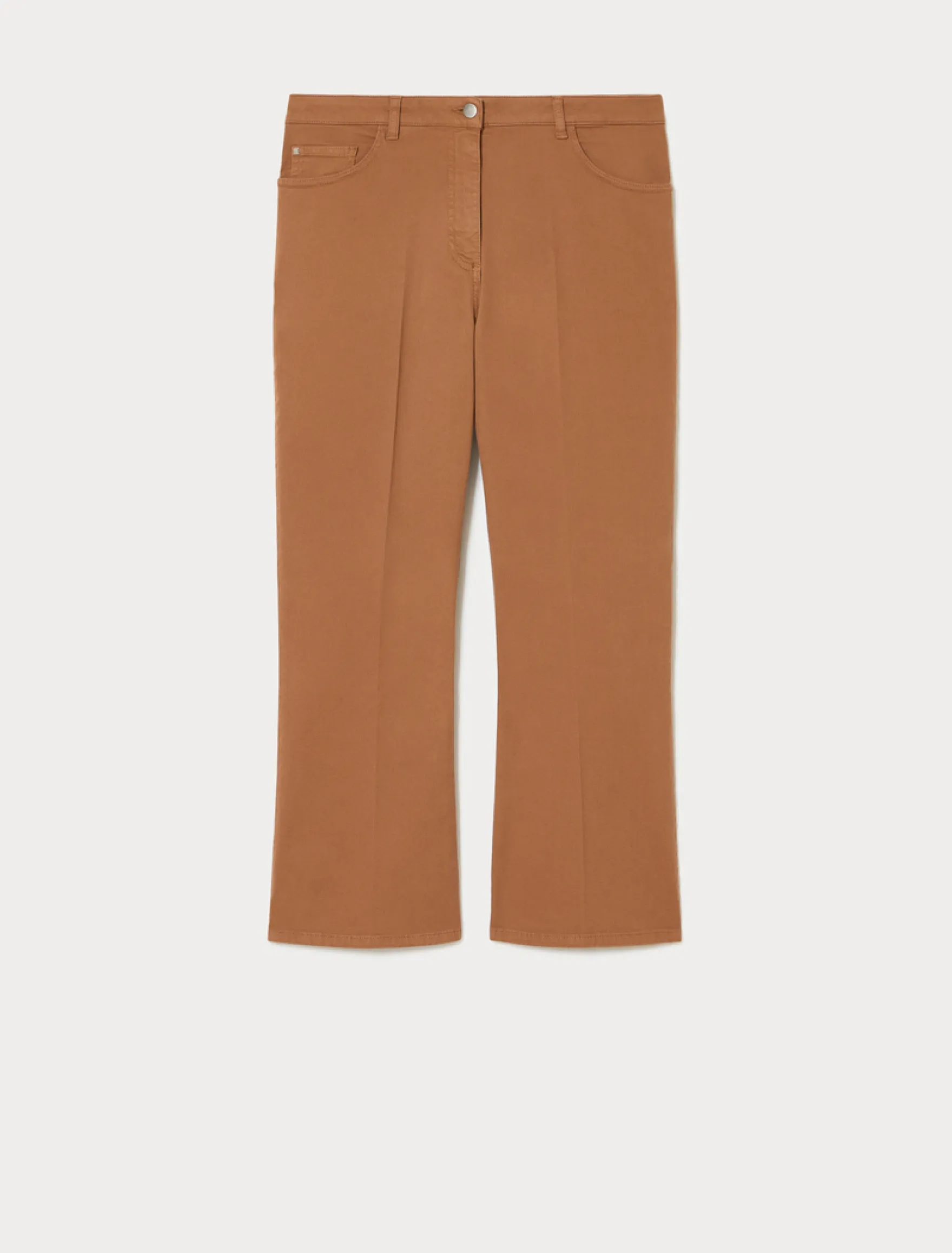 Pantaloni flare in drill di cotone - CARAMELLO