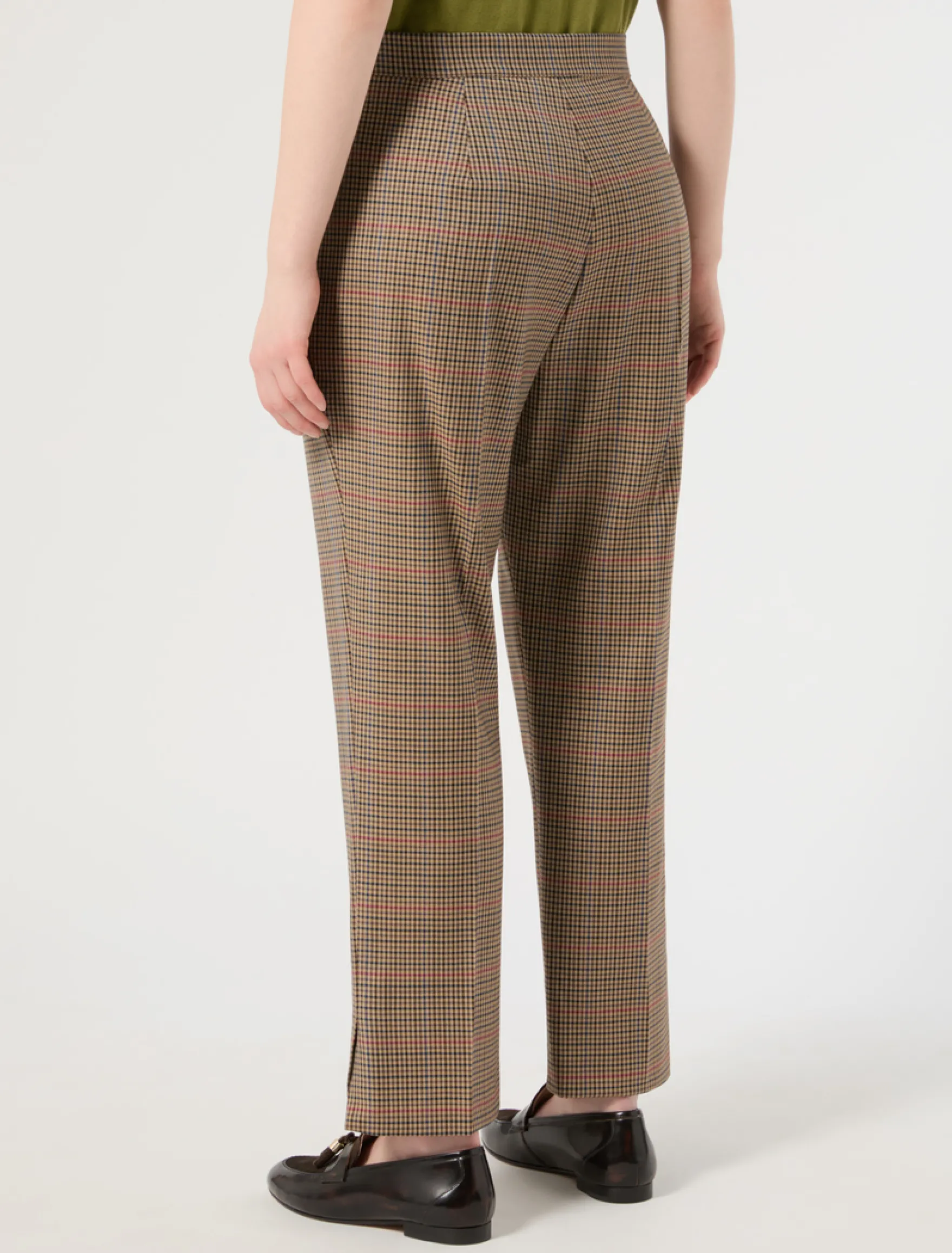 Pantaloni in batavia di lana - CAMMELLO