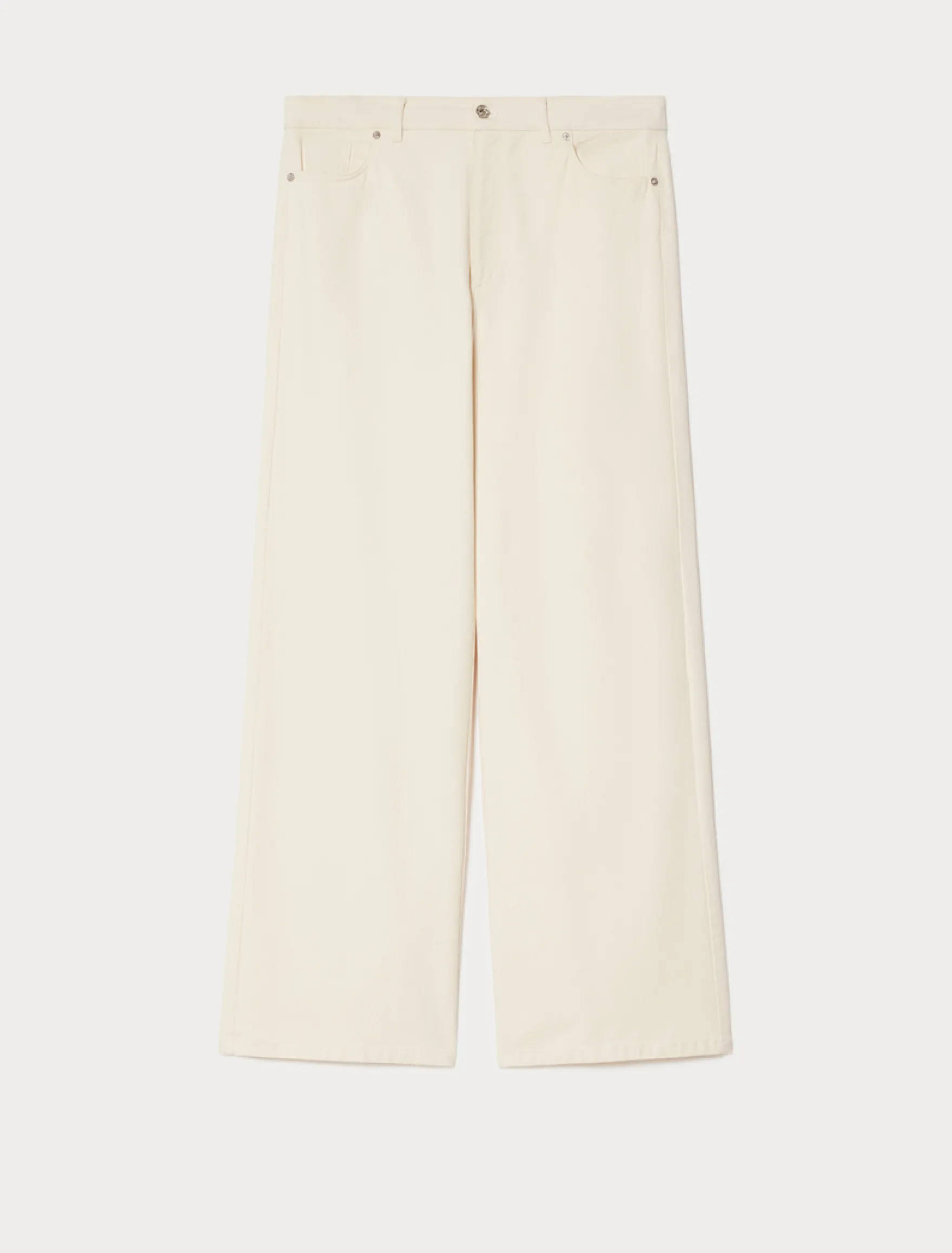 Pantaloni in bull di cotone - LATTE