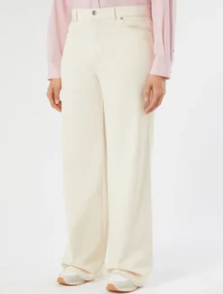 Pantaloni in bull di cotone - LATTE