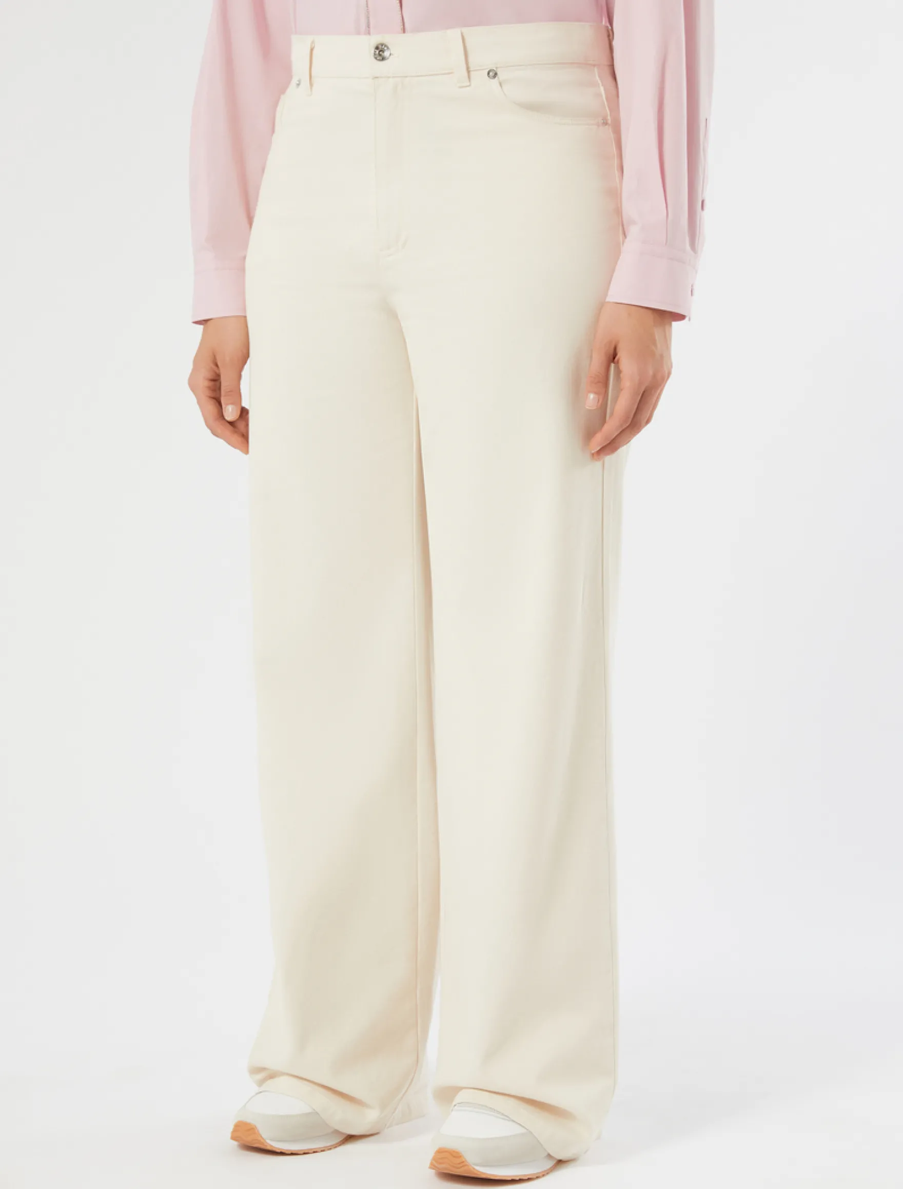Pantaloni in bull di cotone - LATTE