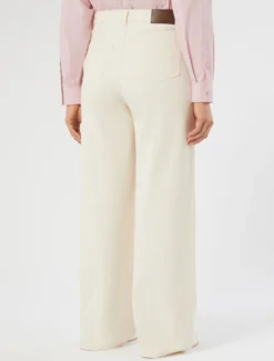 Pantaloni in bull di cotone - LATTE