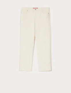Pantaloni in bull di cotone - LATTE