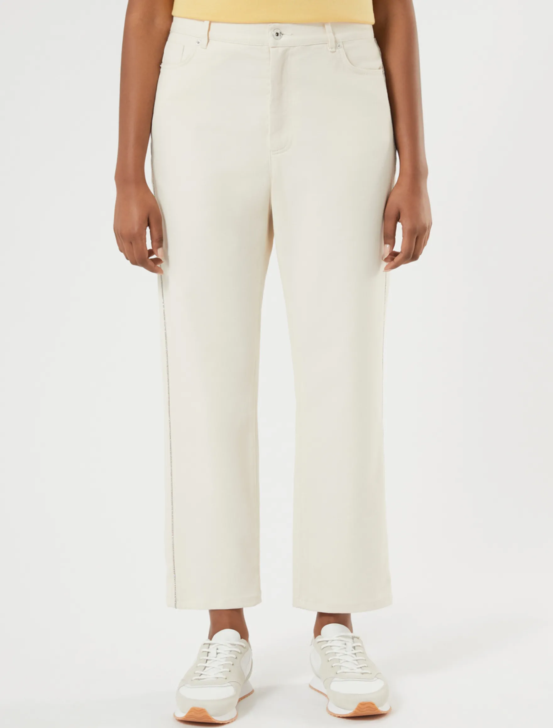 Pantaloni in bull di cotone - LATTE