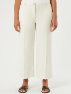 Pantaloni in bull di tencel - BIANCO