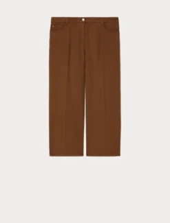 Pantaloni in bull di tencel - MARRONE