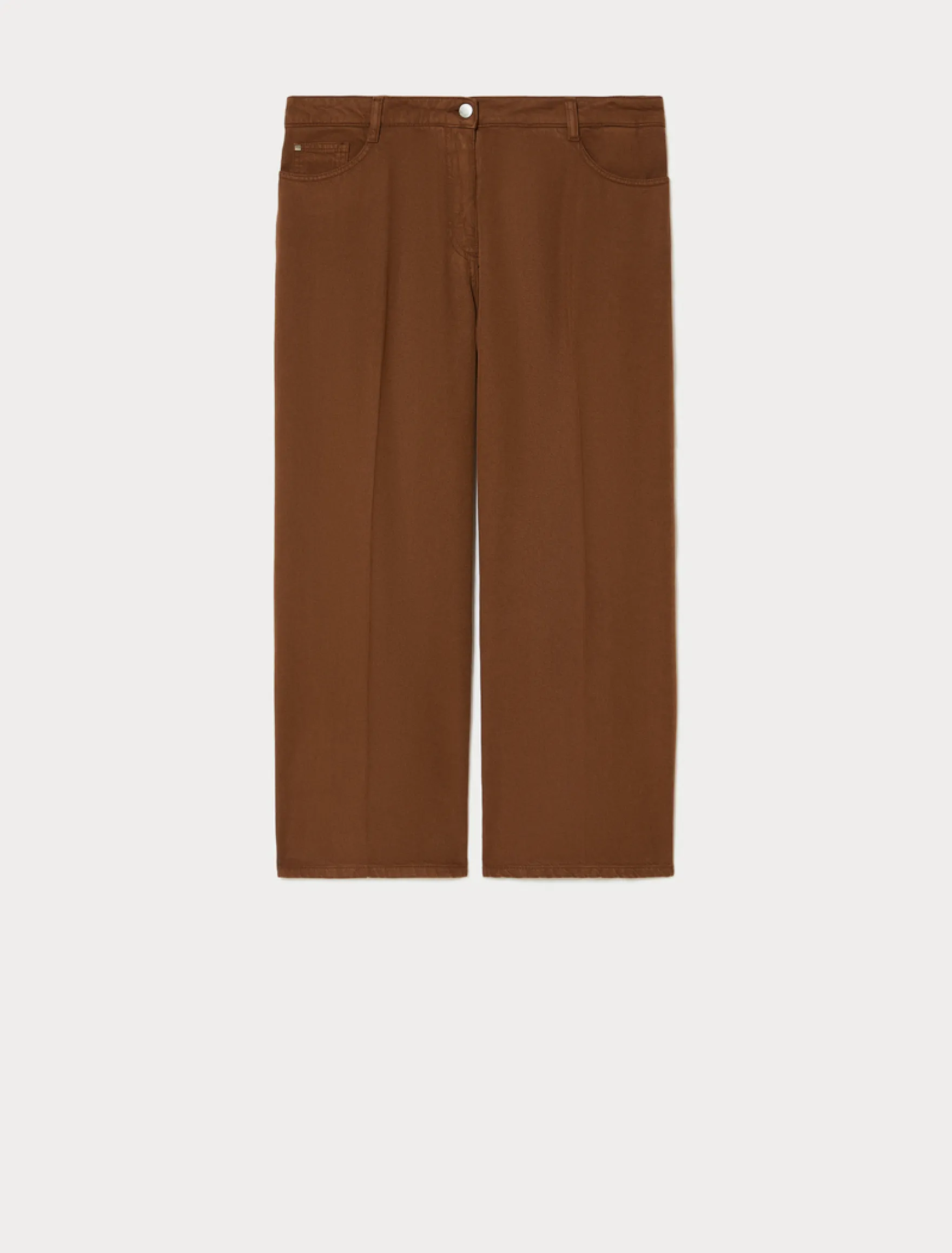 Pantaloni in bull di tencel - MARRONE