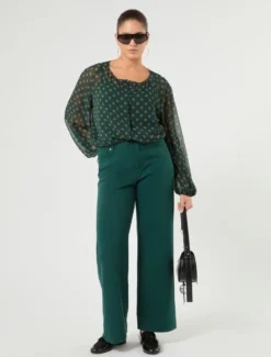 Pantaloni in bull stretch - VERDE BOSCO