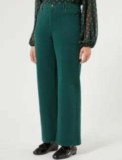 Pantaloni in bull stretch - VERDE BOSCO