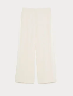 Pantaloni in cady e raso - BIANCO AVORIO
