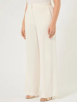 Pantaloni in cady e raso - BIANCO AVORIO