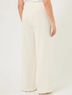 Pantaloni in cady e raso - BIANCO AVORIO