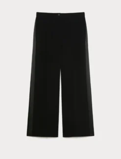 Pantaloni in cady e raso - NERO