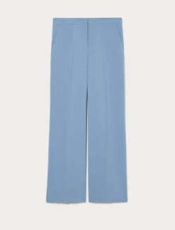 Pantaloni in cady mélange - AZZURRO