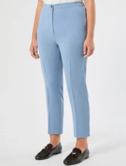 Pantaloni in cady mélange - AZZURRO