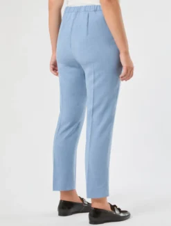 Pantaloni in cady mélange - AZZURRO