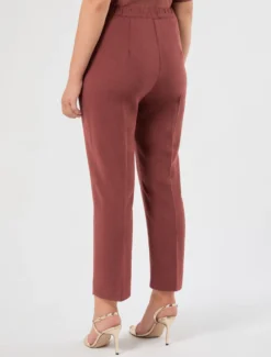 Pantaloni in cady mélange - MATTONE ROSSO