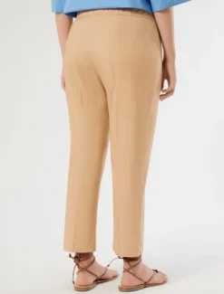 Pantaloni in cotone stretch - BEIGE
