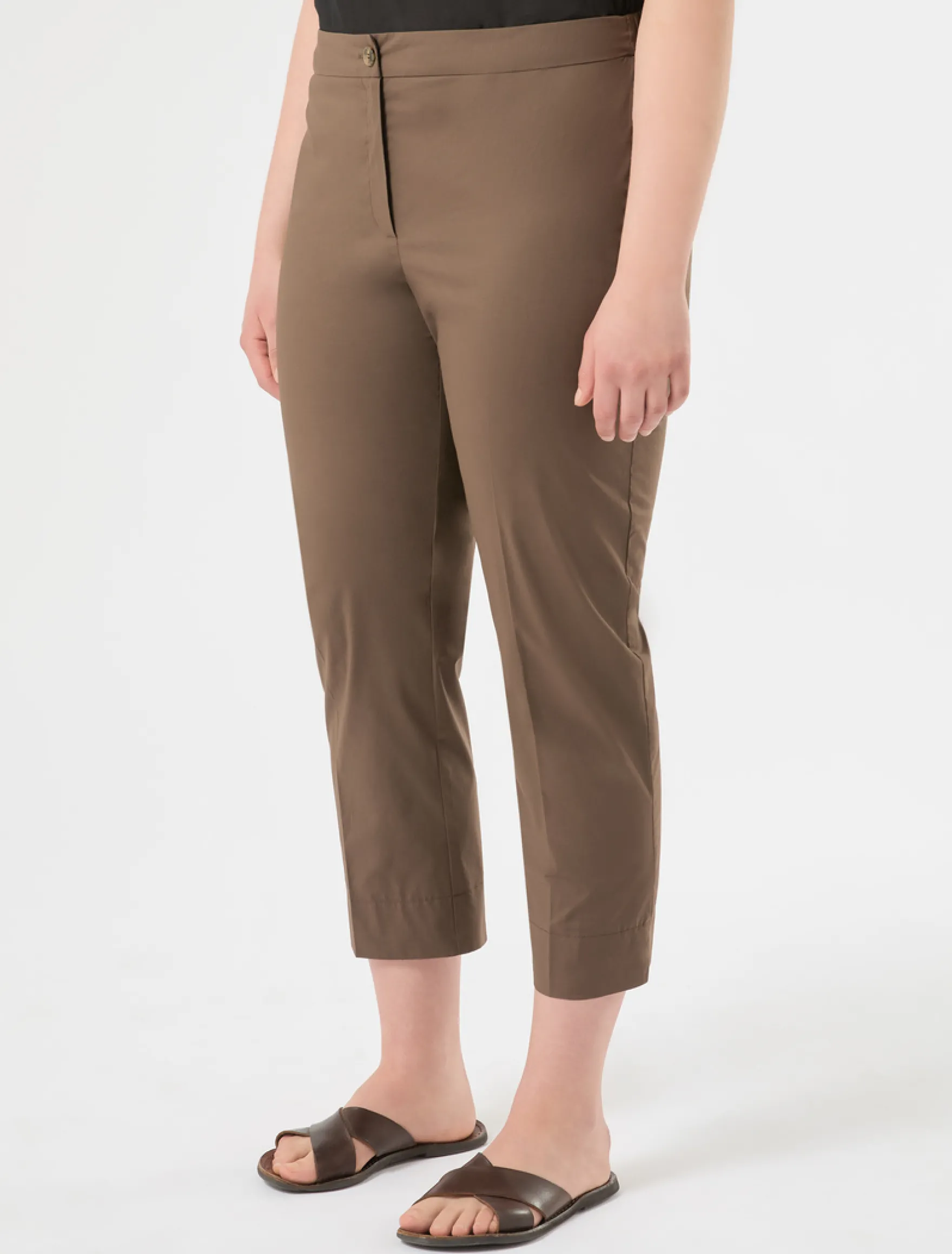 Pantaloni in cotone stretch - CACAO