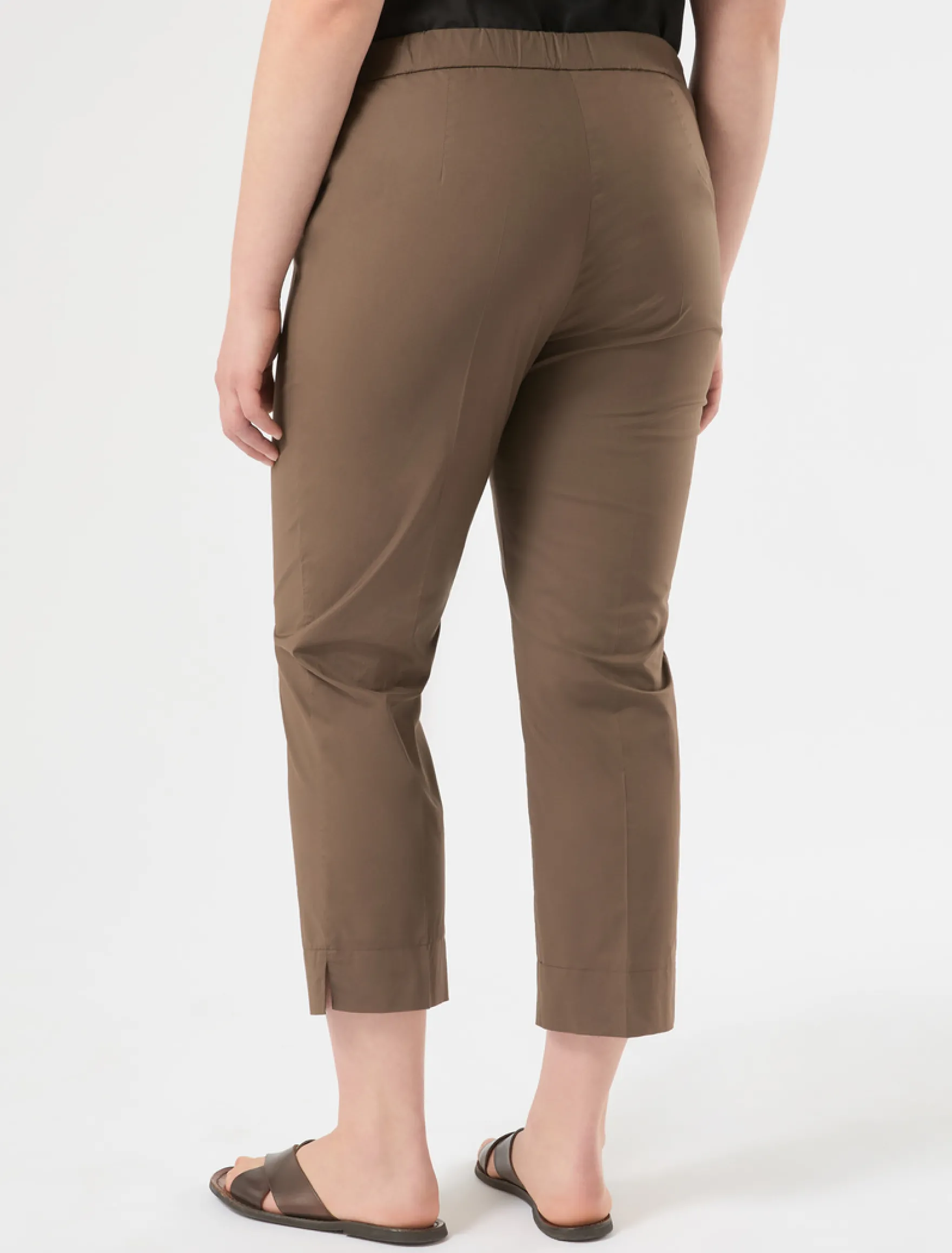 Pantaloni in cotone stretch - CACAO