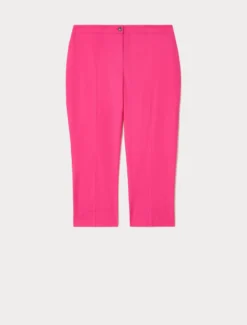 Pantaloni in cotone stretch - FUXIA