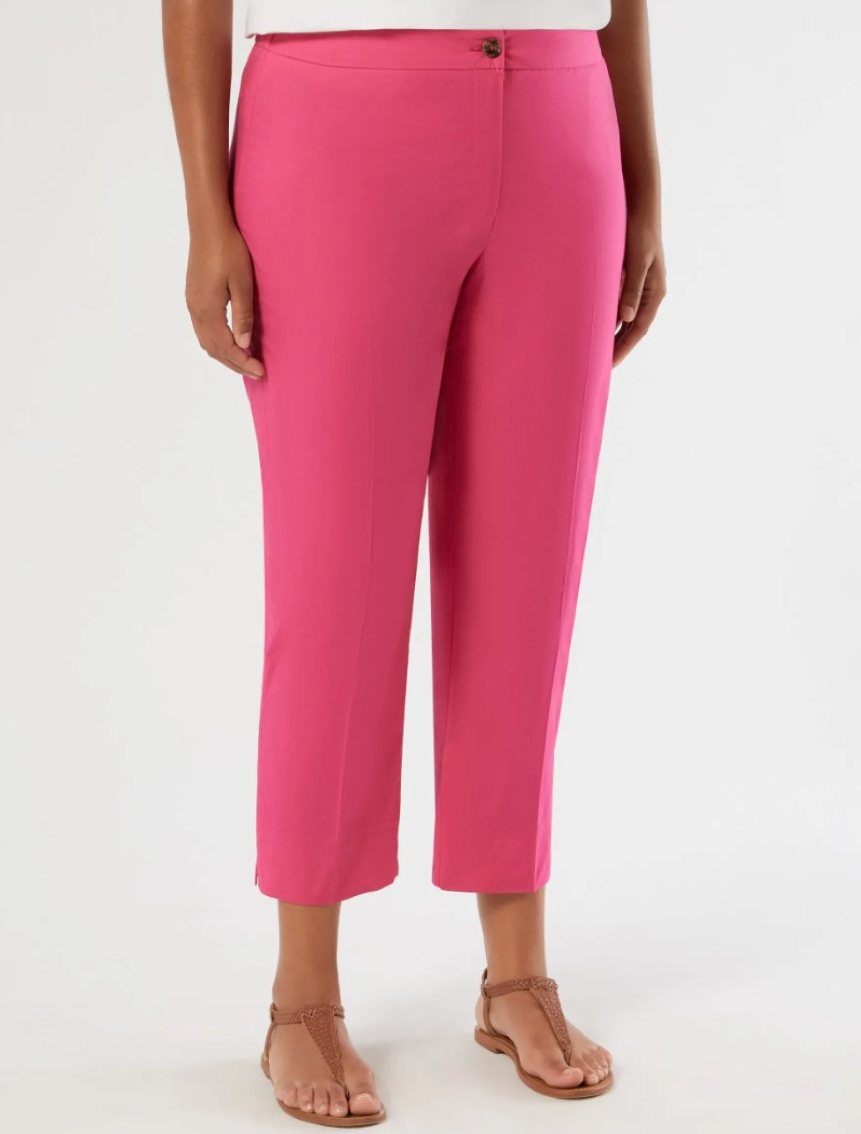 Pantaloni in cotone stretch - FUXIA