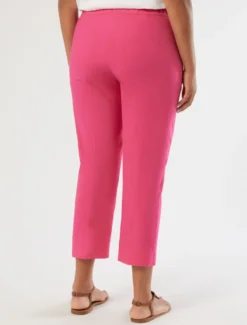 Pantaloni in cotone stretch - FUXIA