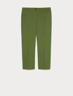 Pantaloni in cotone stretch - VERDE OLIVA