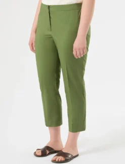 Pantaloni in cotone stretch - VERDE OLIVA