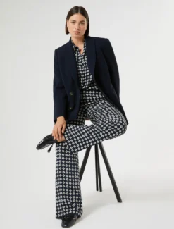 Pantaloni in crêpe de Chine di seta - BLU NOTTE