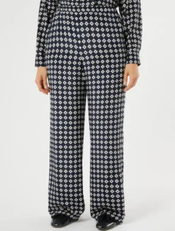 Pantaloni in crêpe de Chine di seta - BLU NOTTE