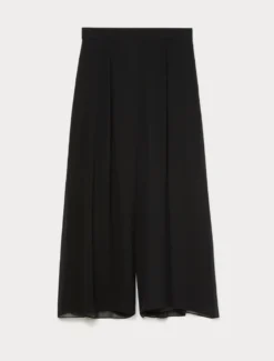 Pantaloni in crêpe georgette - NERO