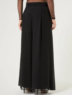 Pantaloni in crêpe georgette - NERO