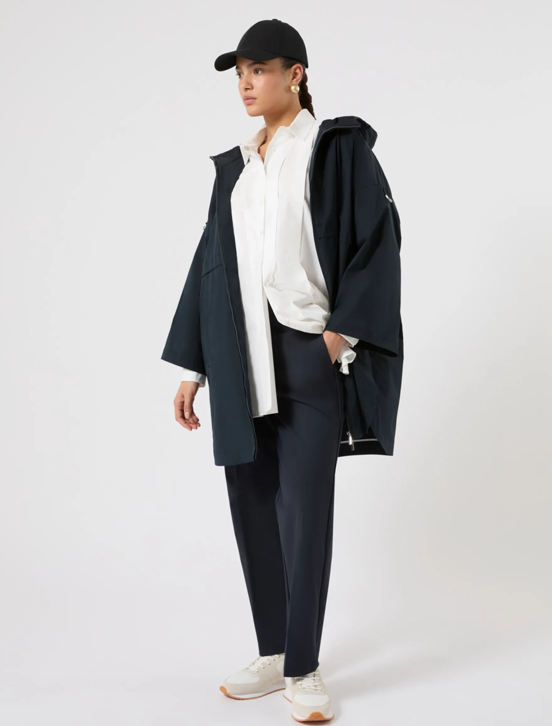 Pantaloni in doppia tela di cotone - BLU NOTTE