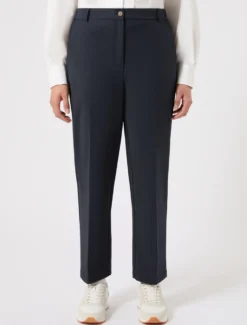 Pantaloni in doppia tela di cotone - BLU NOTTE