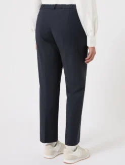 Pantaloni in doppia tela di cotone - BLU NOTTE