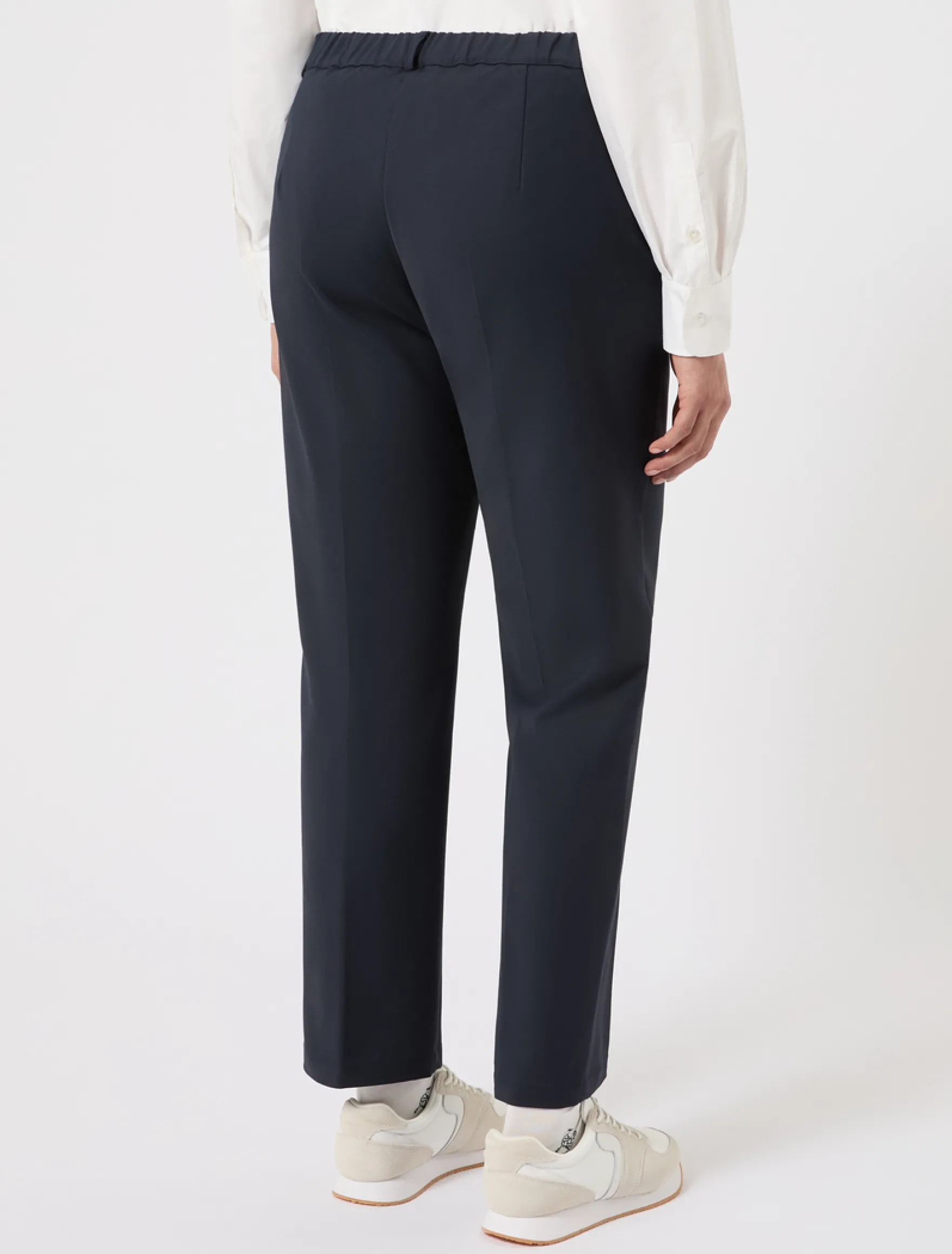 Pantaloni in doppia tela di cotone - BLU NOTTE