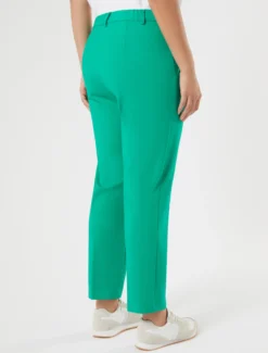 Pantaloni in doppia tela di cotone - VERDE SMERALDO