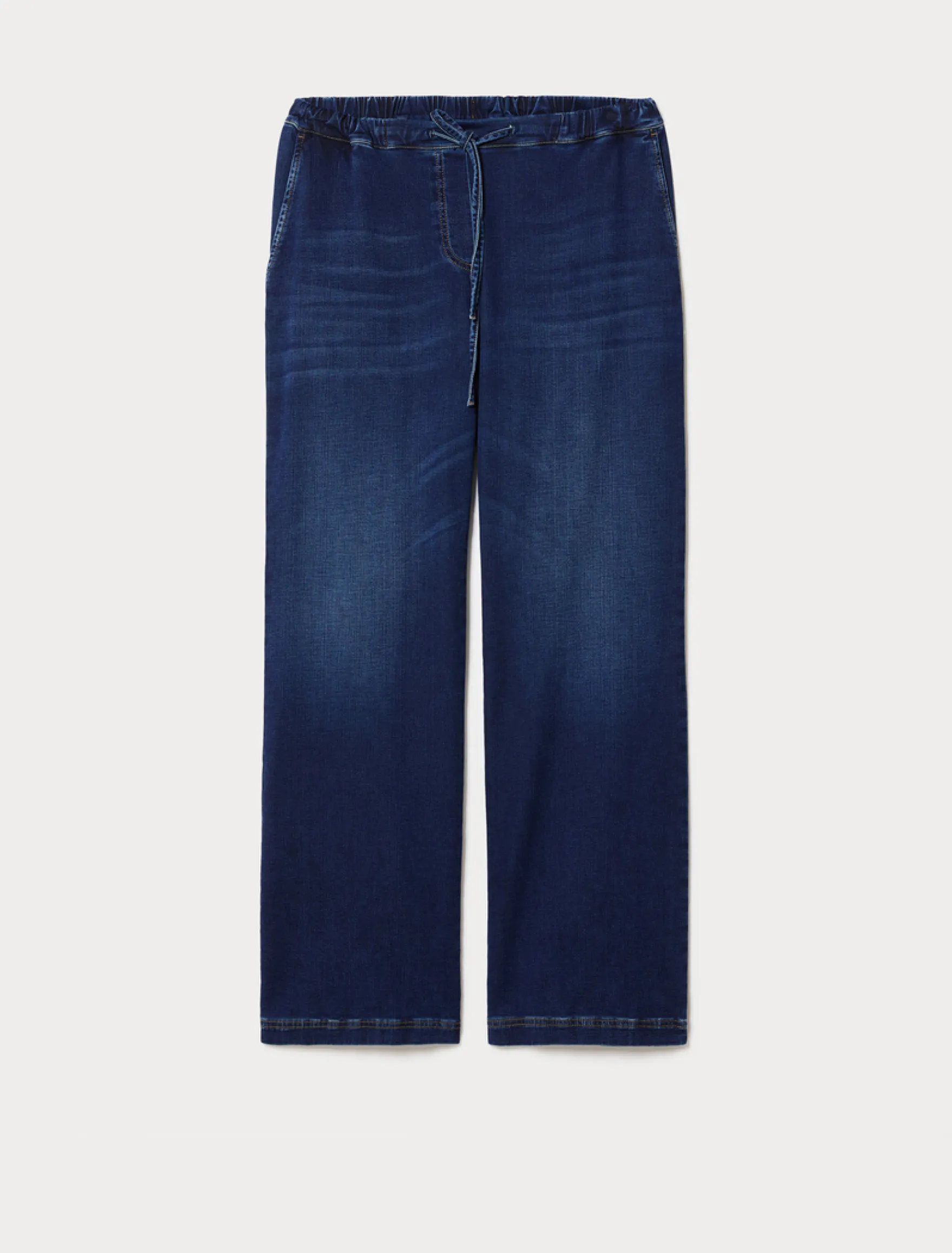 Pantaloni in felpa denim stretch - BLU NOTTE
