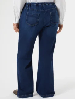 Pantaloni in felpa denim stretch - BLU NOTTE