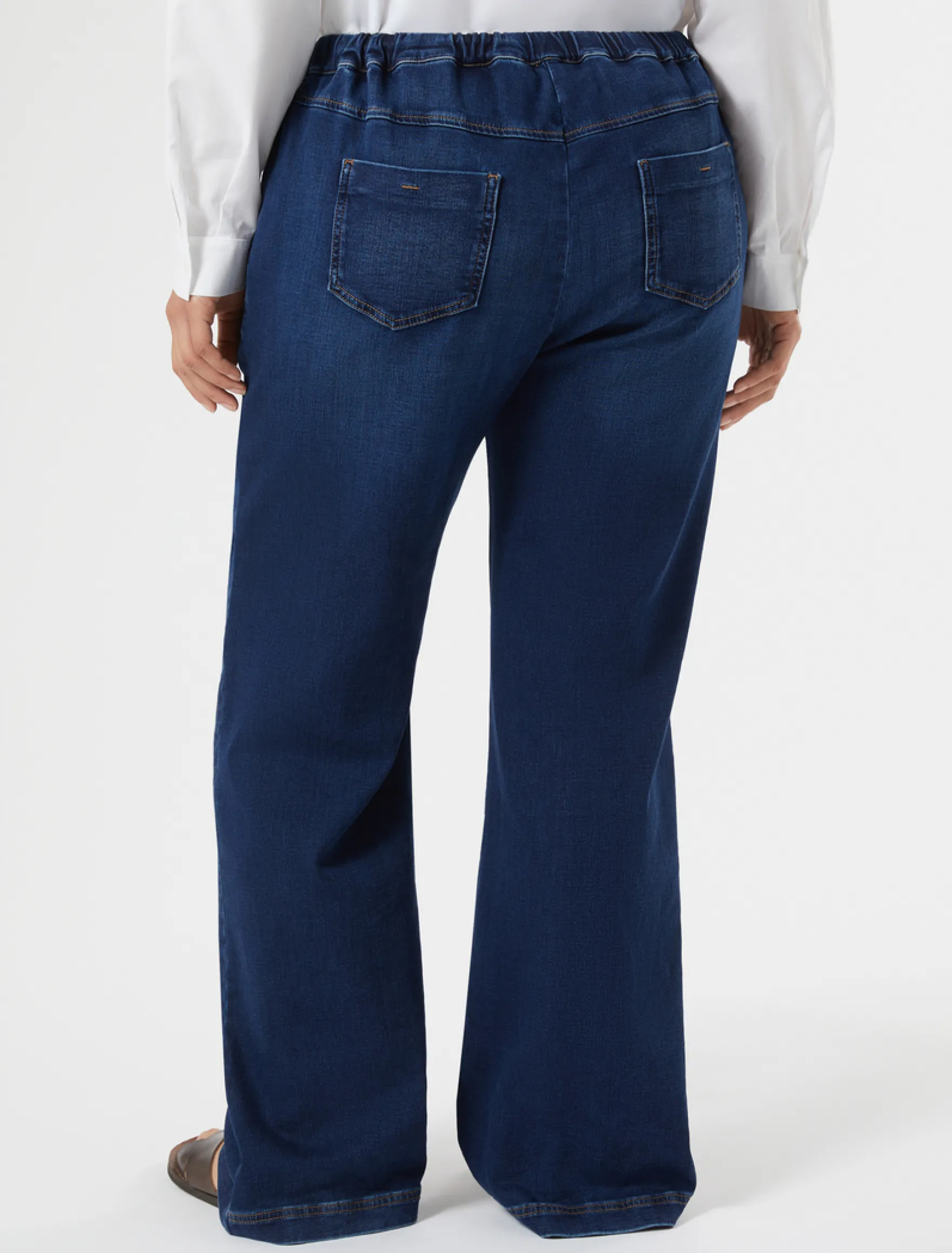 Pantaloni in felpa denim stretch - BLU NOTTE